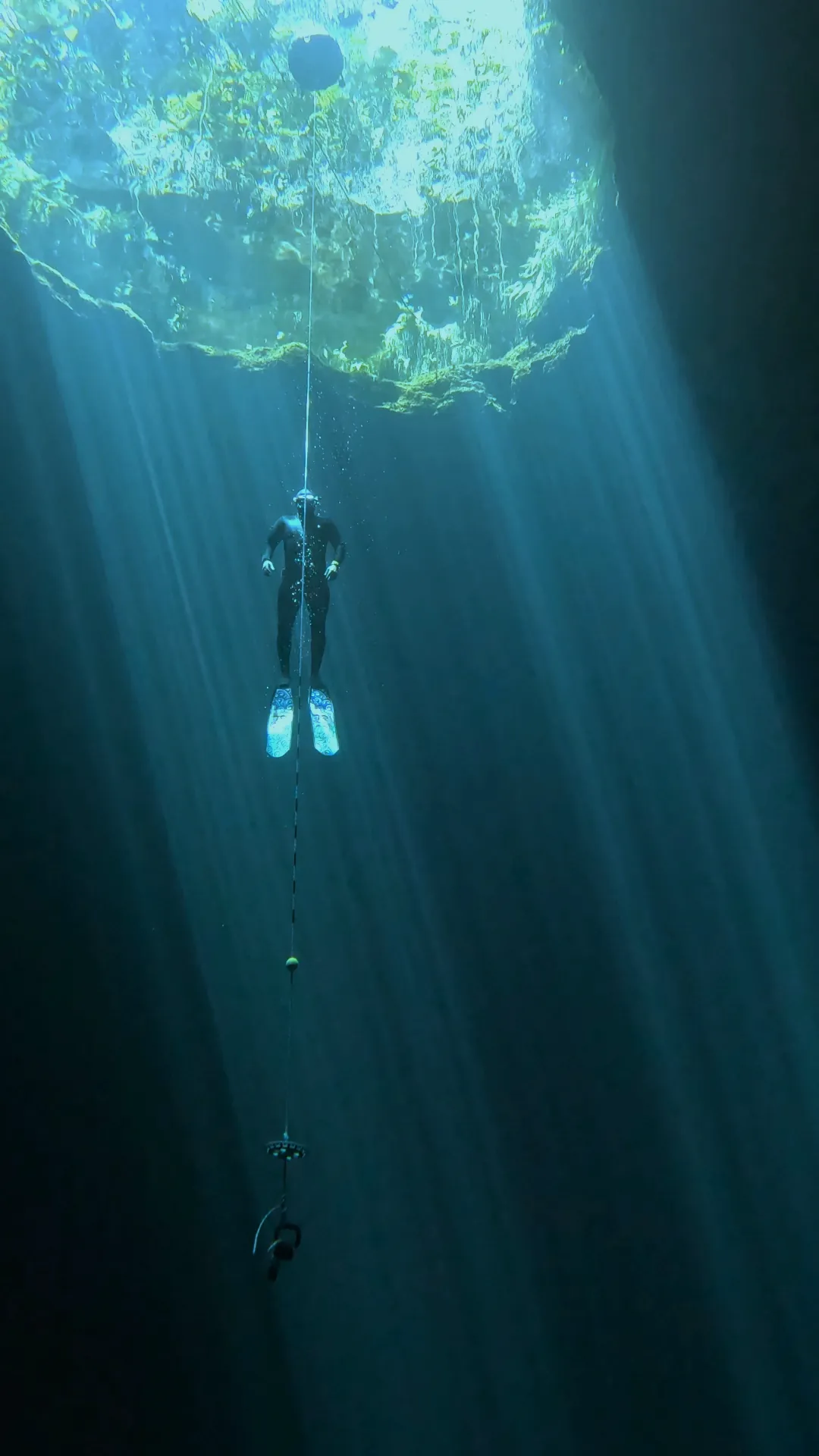 Freediver taucht in die Tiefe